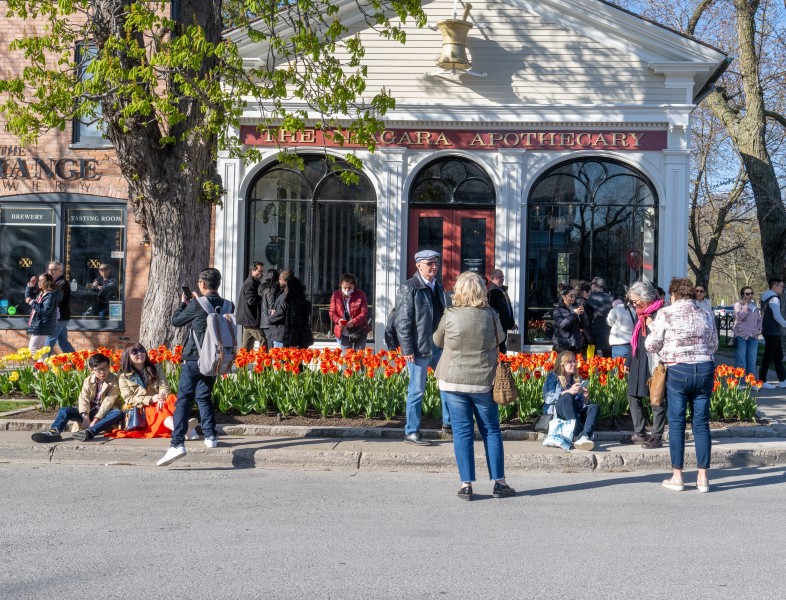 Photo ops galore on Queen Street outside the at Niagara Apothecary, on May 7. (Dave Van de Laar)