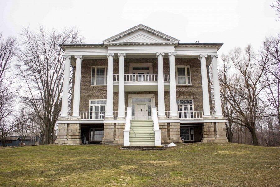 The original façade of Willowbank faced down the hill, overlooking the village of Queenston and the Niagara River. When the Bright family bought Willowbank in 1934, the front entrance was changed to face the Niagara Parkway. The building has been designated a national historic site. (Richard Harley)
