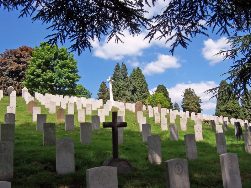 The Aldershot Military Cemetery is located southwest of London. Image courtesy the Imperial War Graves Commission. 