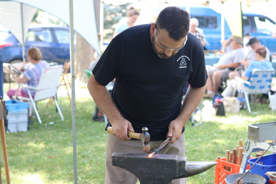 Blacksmith Neil Blythin, who studied at Willowbank School of Restoration Arts, makes tools and provides heritage restoration works. (Dariya Baiguzhiyeva/Niagara Now)