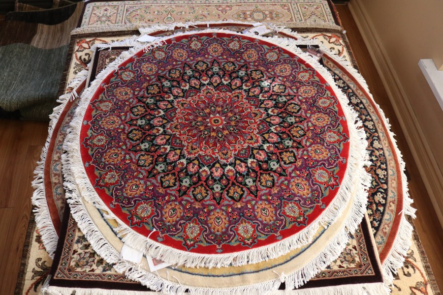 One of the hand-knotted rugs for sale at Ten Thousand Villages. (Dariya Baiguzhiyeva/Niagara Now)