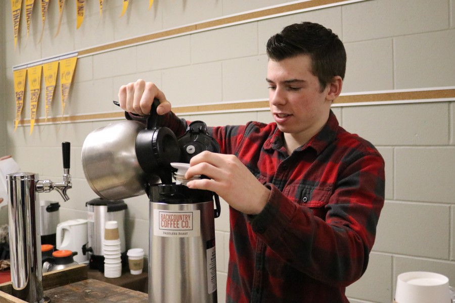 A 16-year-old Kyle Morgan, who opened his own coffee company, said he liked being at the show and he will come back next year. (Dariya Baiguzhiyeva/Niagara Now) 