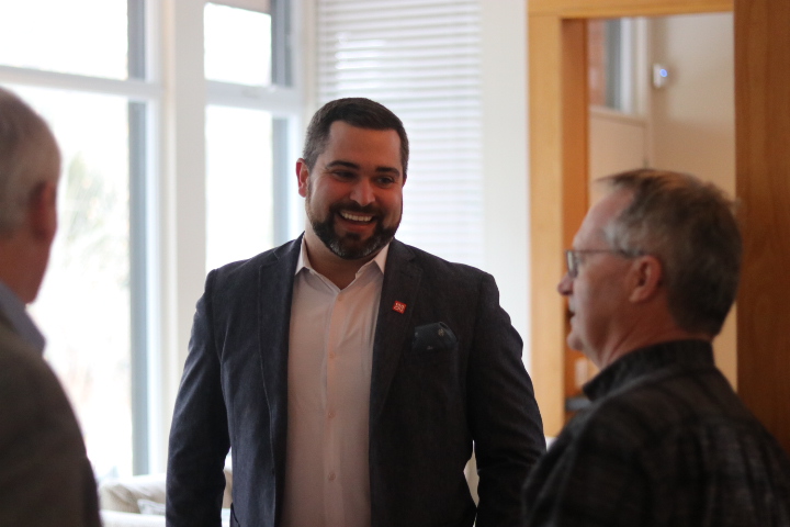 CN’s manager of public affairs Daniel Salvatore was one of the major donors recognized by the committee and the Town at a cocktail party on Jan. 8. (Dariya Baiguzhiyeva/Niagara Now)