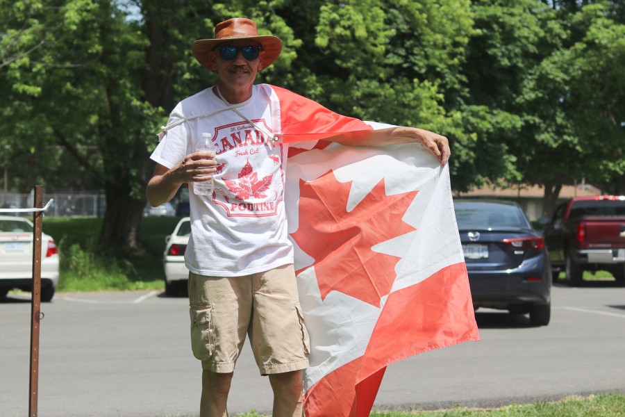 Mike Barrett, a NOTL Resident, celebrates Canada's birthday at the Royal Canadian Legion Branch 124. (Dariya Baiguzhiyeva/Niagara Now)