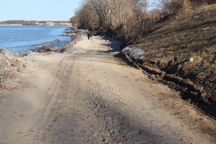 The shoreline remediation may be completed this summer, ahead of the schedule, said Brendan BuggeIn, Parks Canada's asset manager. (Dariya Baiguzhiyeva/Niagara Now)
