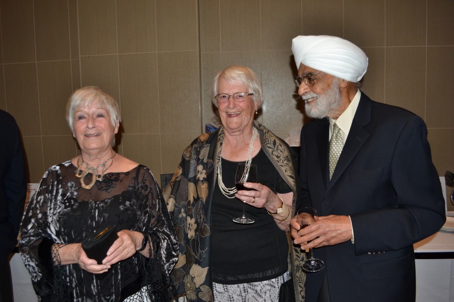 Marnie Collins, a former chair of Music Niagara, with Barbara and Ranjit Ahluwalia. (Kevin MacLean/Niagara Now)