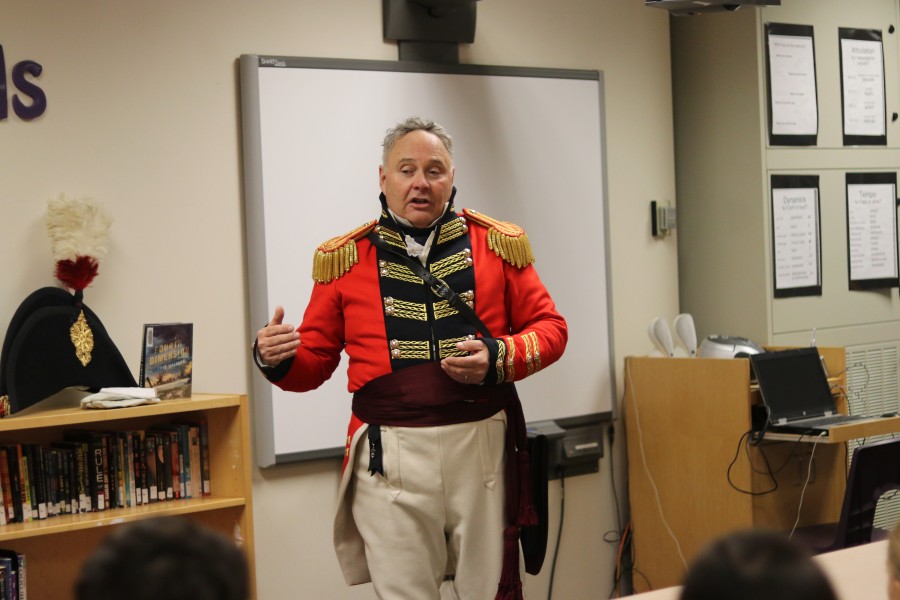 In early November, Finlay visited St. Davids Public School to talk about Brock. (Dariya Baiguzhiyeva/Niagara Now)