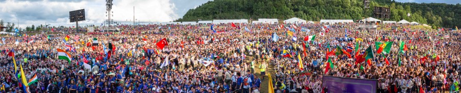 World Scout Jamboree panorama photo of crowd. (Supplied)