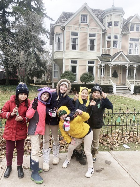 Royal Oak students headed over to the Romance Gallery to place handmade decorations on Monday. (Submitted by Lord Mayor Betty Disero)