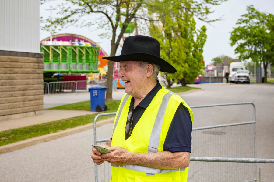 Coun. Gary Burroughs was working the front gate on Saturday. (Evan Saunders)