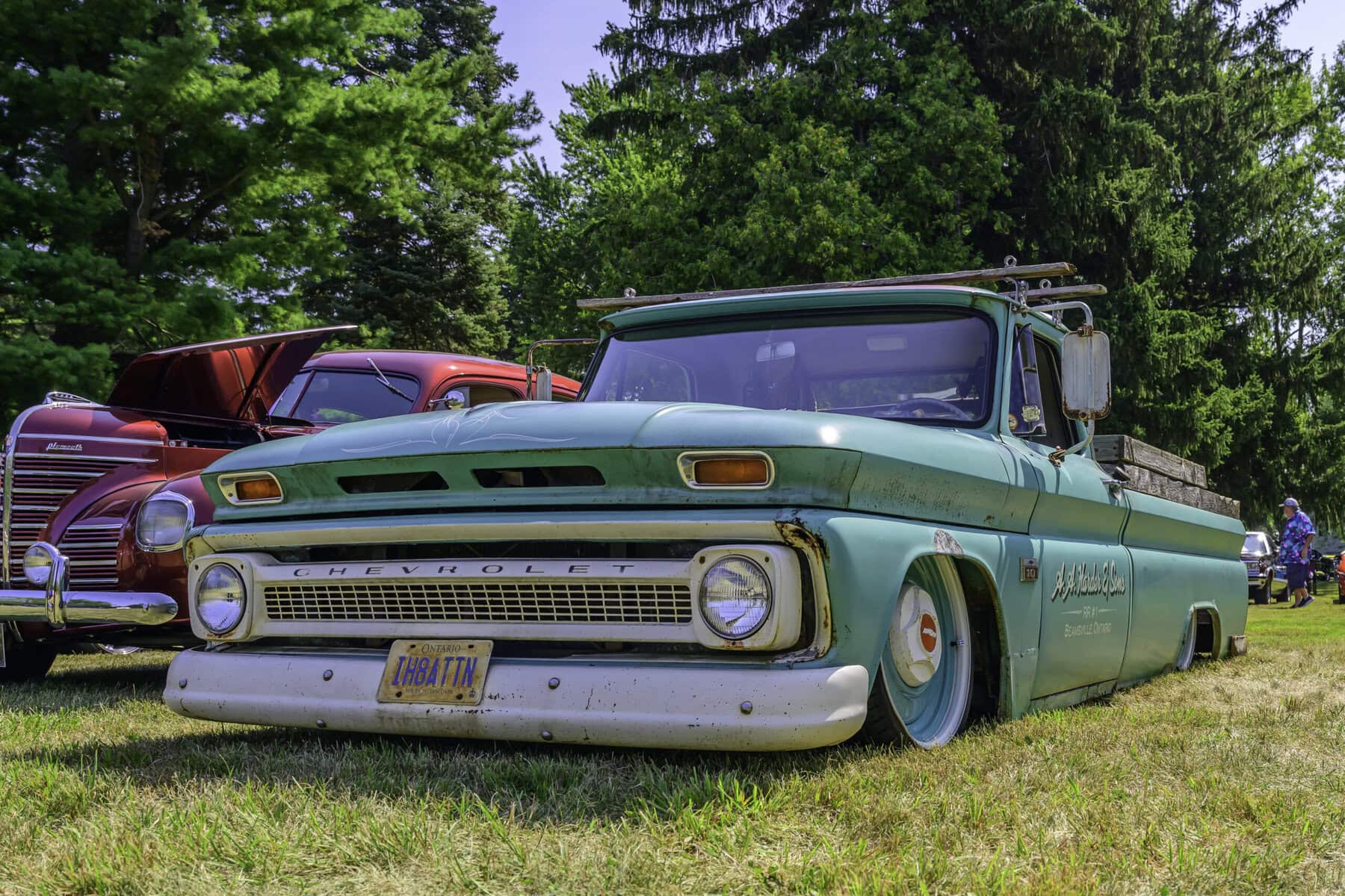 Low and slow's the way to go for this 1966 Chevrolet C10 low rider.