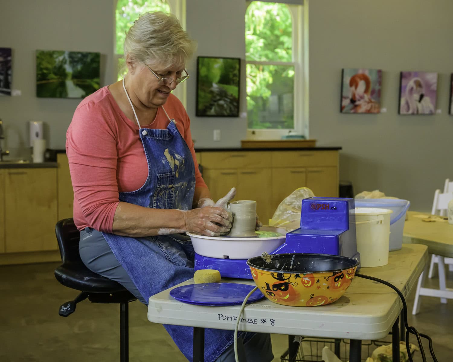 Deborah Whitehouse demonstrates the art of turning a lump of wet clay into a work of art, in her pottery showcase.