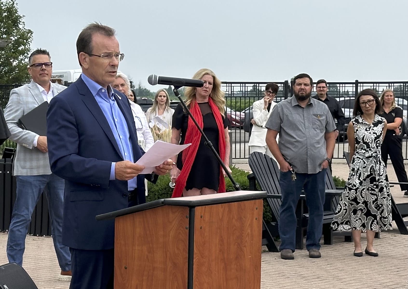 Arterra president and CEO John Boynton addresses the crowd at the 50th anniversary celebration at Inniskillin. "This is going to be the start of a new era, shaped in creativity, ambition and our global perspective," Boynton said.