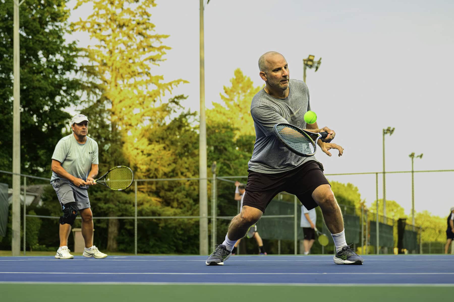 Brad Butler and Rob Lipovsky go up against the team of Jonathon Dick and Gerry Pepe.