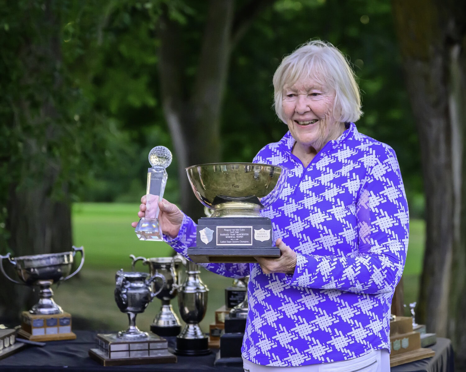 Judy Mantle was the winner of the women's super seniors division.