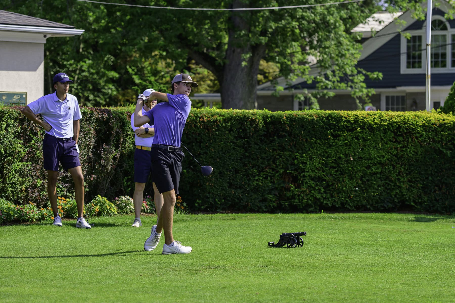 Juniors on the 10th tee. 