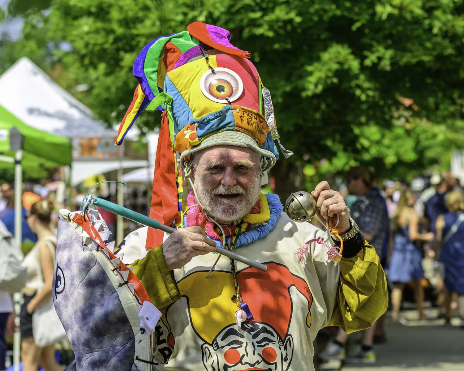 Character entertainer Mike Good brings some cheer to the Queen Street festival. He's entertained crowds for 13 years and is originally from Halliburton.