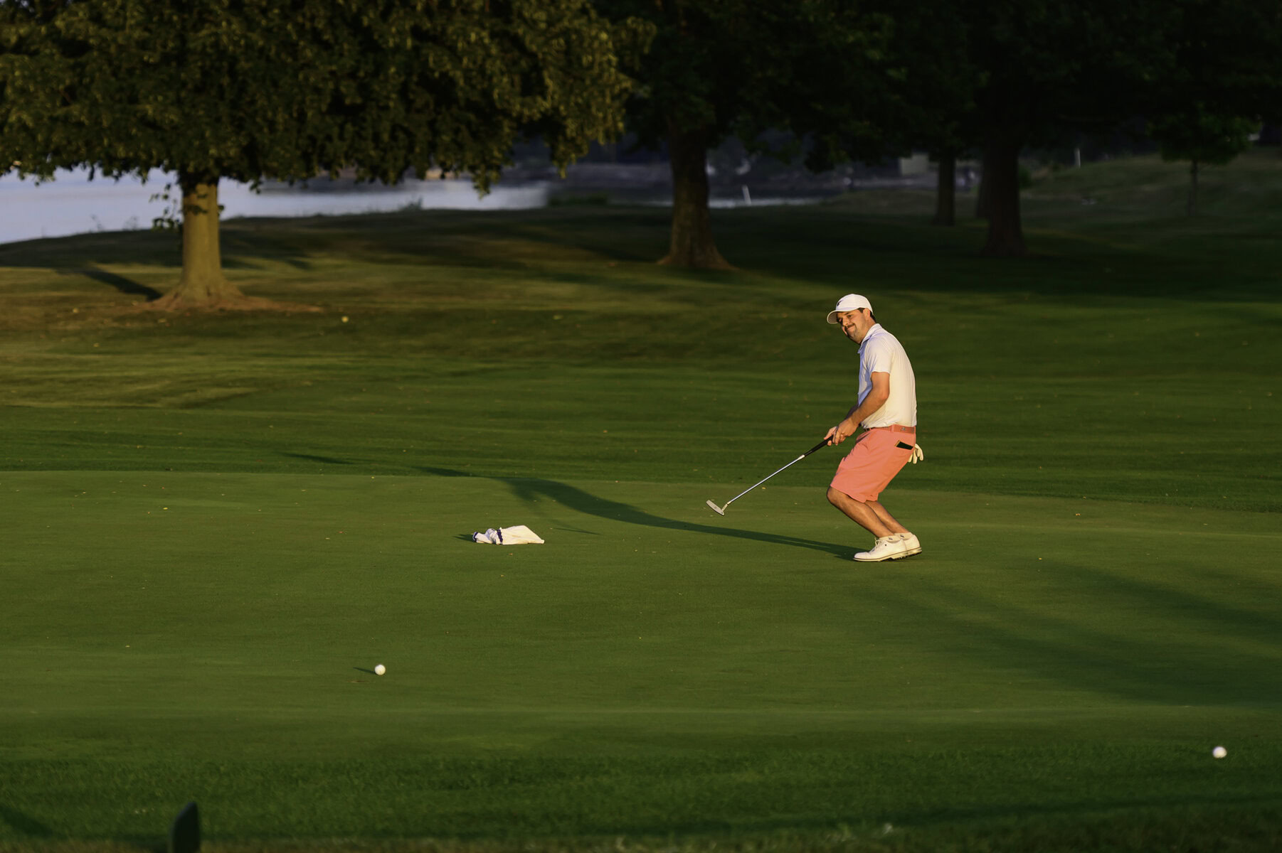 Ricky Watson reacts to his birdie attempt coming up just short on the first playoff hole.