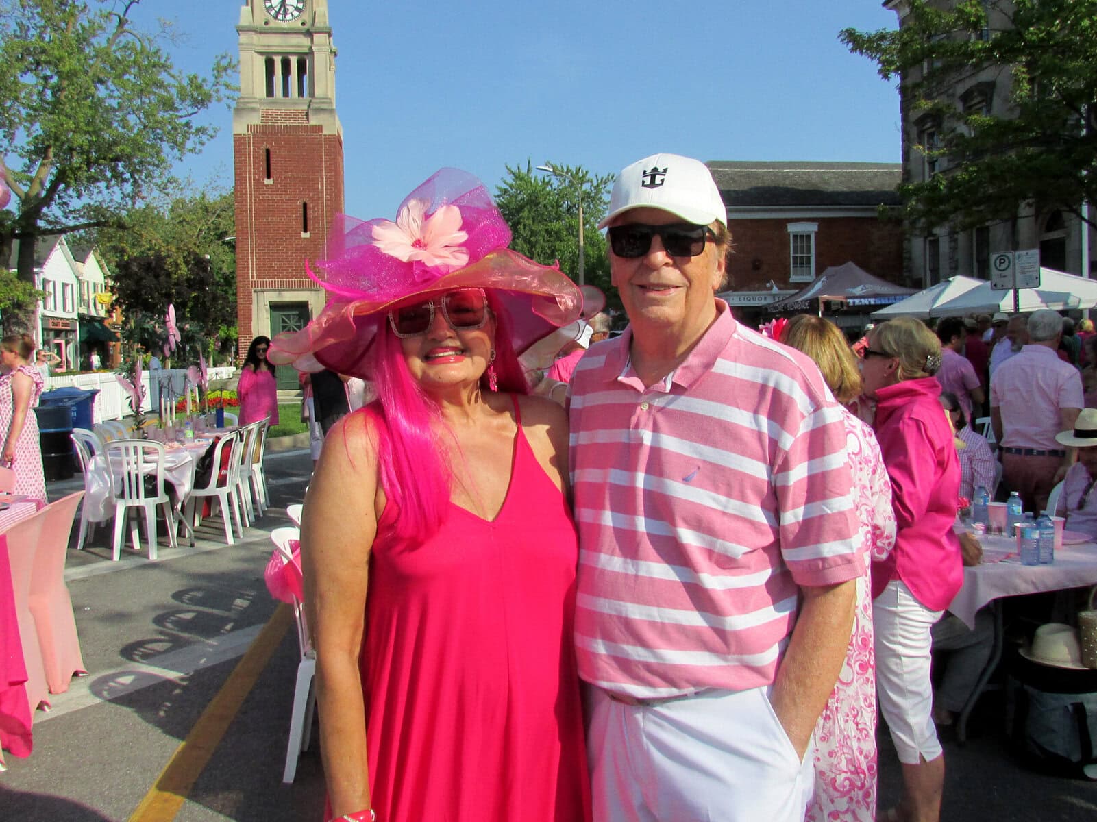 Lesley Golombek and John Duncan pose in pink for the Chamber of Commerce Shades of Summer event. Golombek and Duncan said they attend the event every year and always make sure to go all out in pink attire. Golombek called it a “beautiful event” and said her favourite part is seeing the colour and camaraderie.