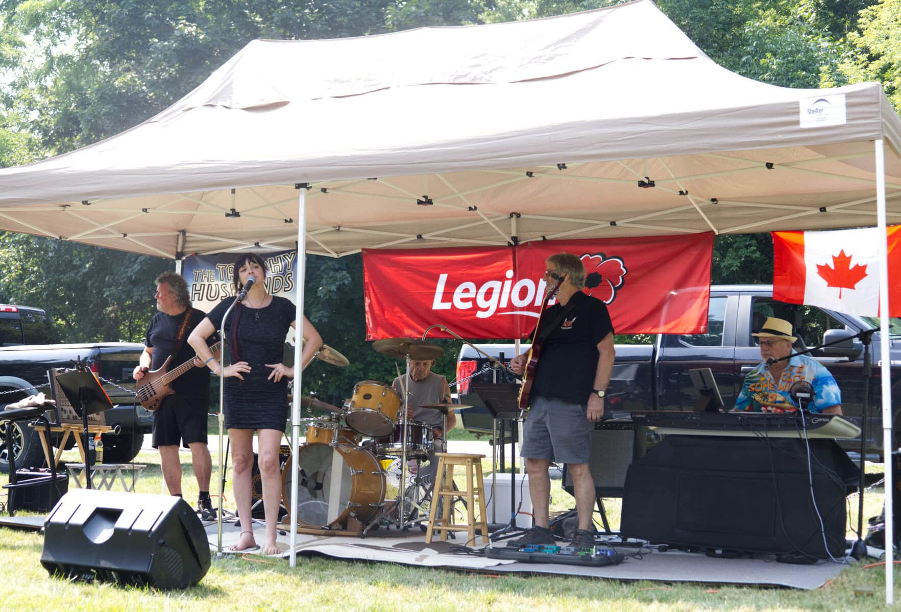 The Trophy Husbands play all the classics, starting at 3 p.m. outside the Legion for all its celebration-goers.