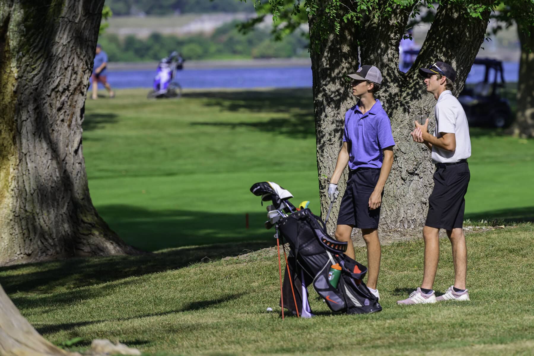 The trees along the first fairway can play havoc with your game.