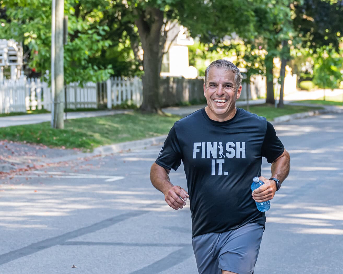 Joe Pillitteri is all smiles as he takes part in the Terry Fox Run.