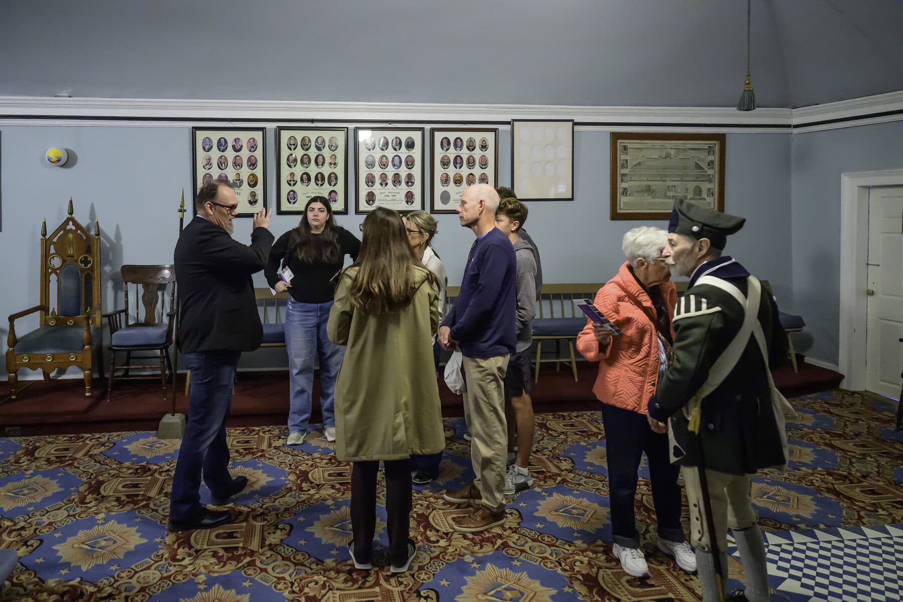 Terry O’Brien, worshipful master of the Niagara Lodge, shares the rich history of the organization with visitors.