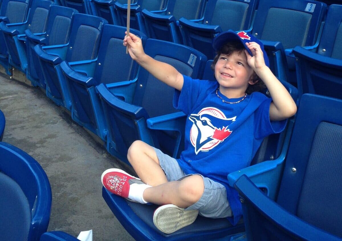 Jenn’s godson Landon shows his Blue Jays pride during a day at the ballpark.