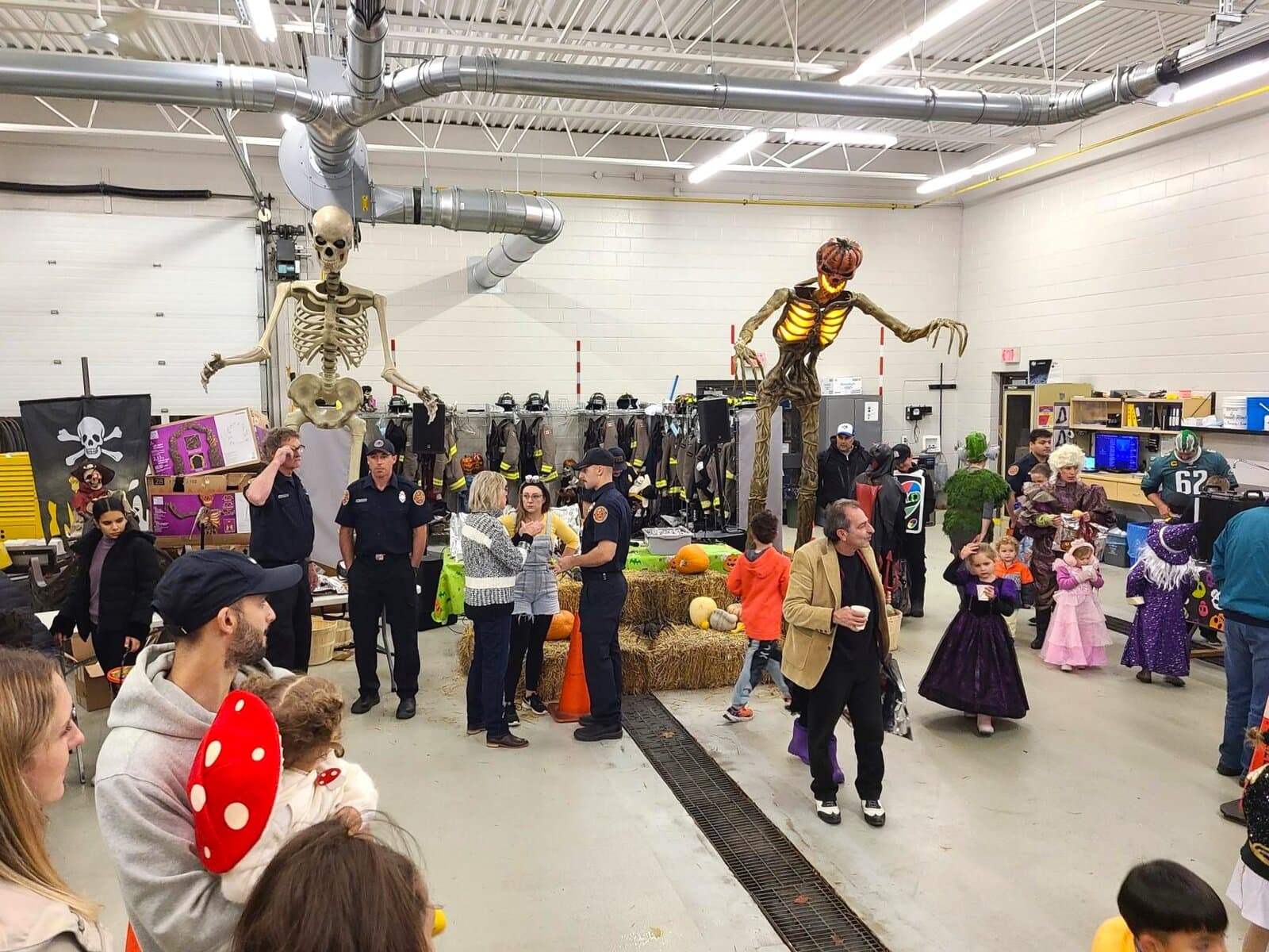 Halloween decoum in the truck bays of the St. Davids Firehall Halloween night. 