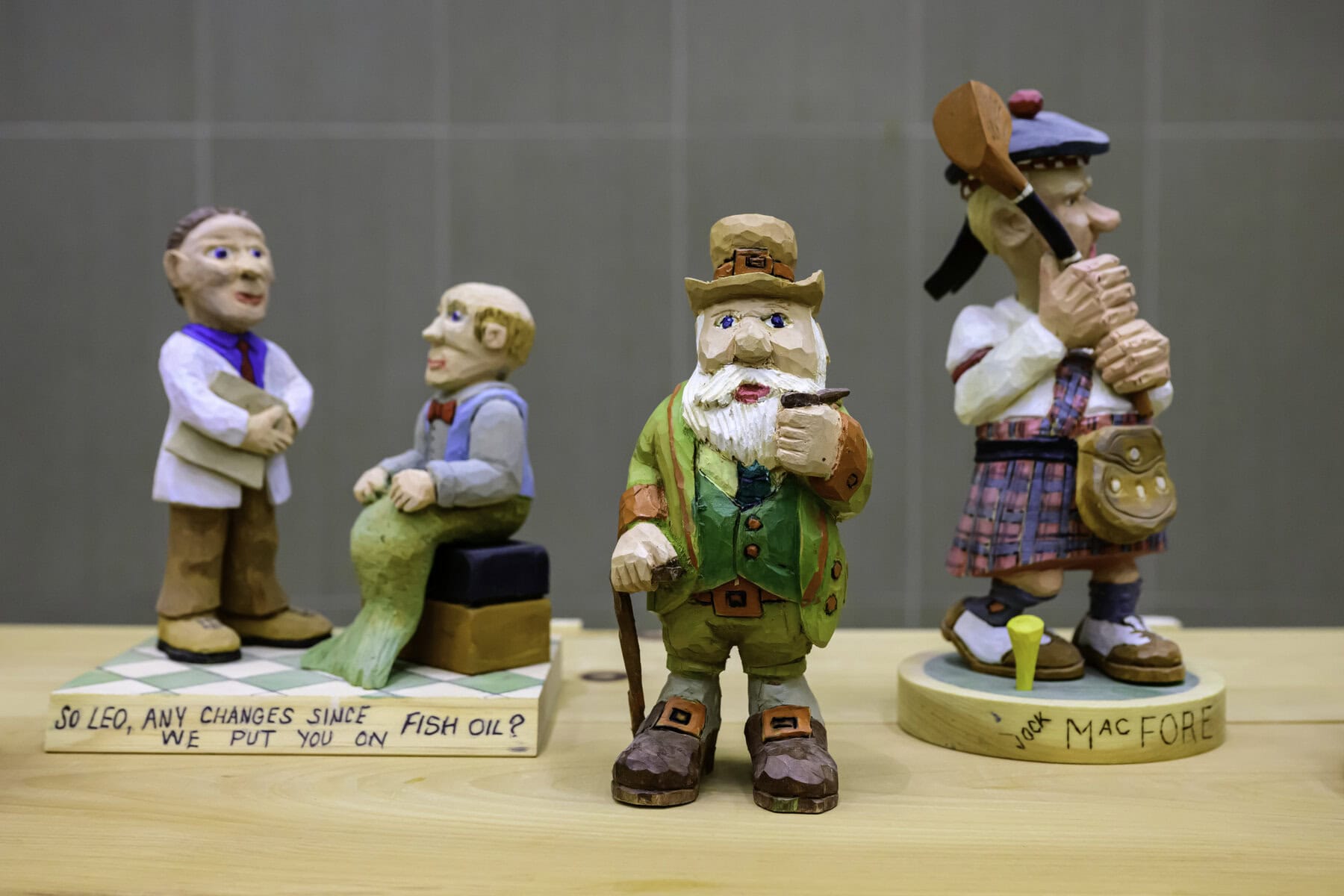These charming characters are just a few of the hundreds of creations that were on the floor of the Wonders of Wood show at the local community centre.