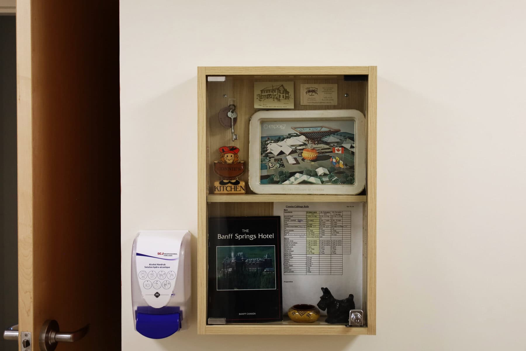 A memory box outside a resident’s room at Pleasant Manor, used to prompt recognition and reinforce a sense of identity for residents living with dementia.