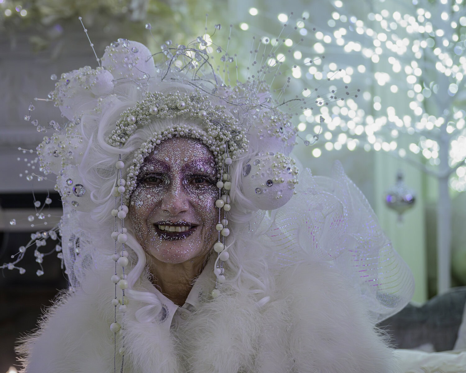 Helene Laniak is a sight to behold as the Snow Queen at the McArthur Estate on Sunday.