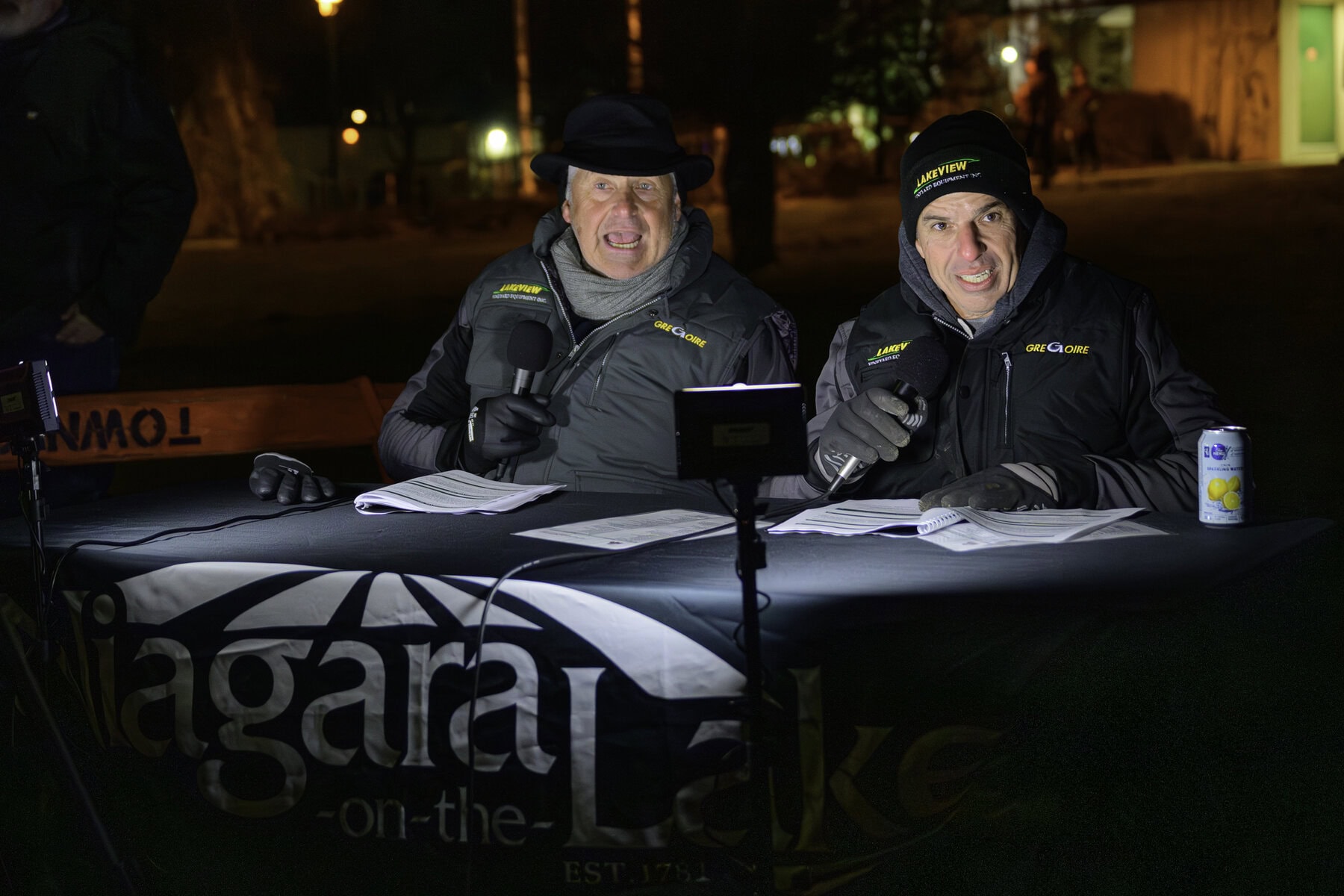 On the sidelines, Erwin Wiens and Joe Pillitteri provide some colour commentary for the folks watching at home.