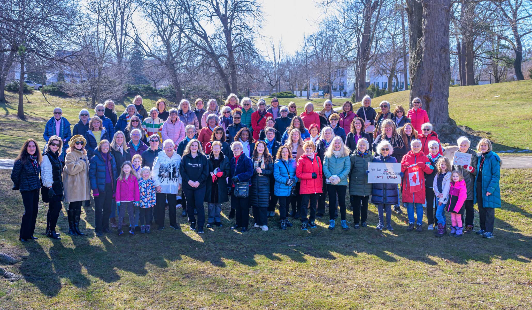 As The Lake Report marks International Women’s Day, NOTL women offer a defiant “elbows up” in the wake of Trump’s tariff war. Women gathered in Simcoe Park for an annual group photo to mark the occasion.