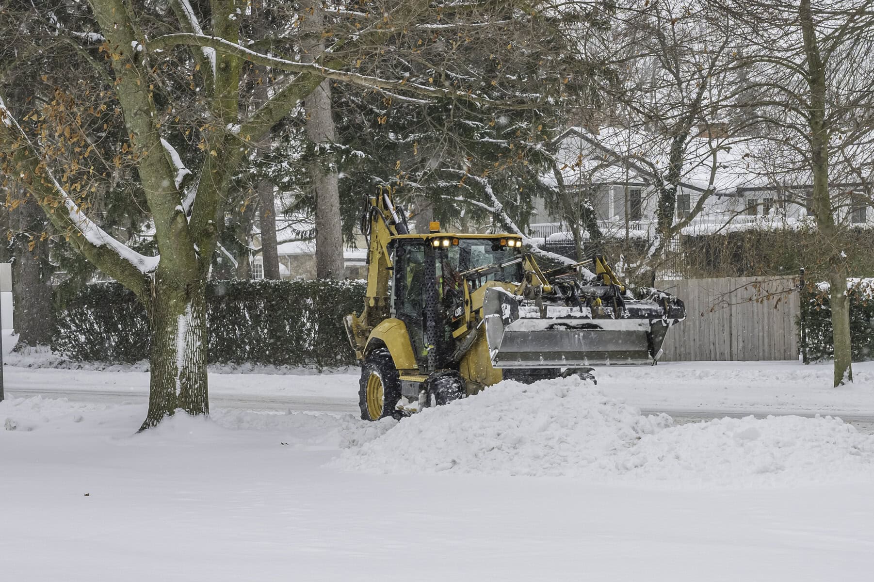 Town staff hard at work clearing the roads of Front Street, so anyone venturing out on the road isn't stuck in perilous conditions.