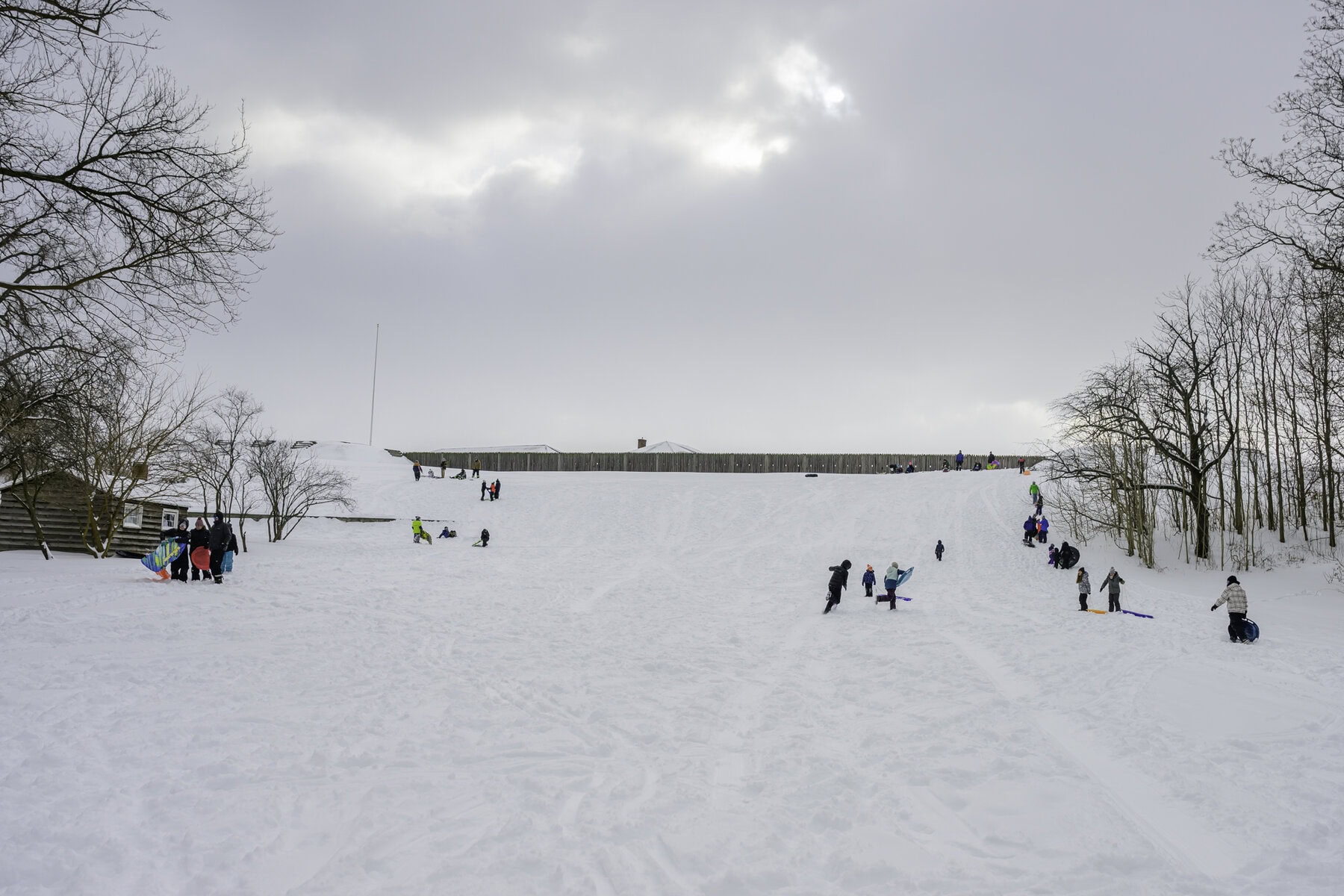 For some, Sunday's weather was the perfect storm of events that allowed them to hit the hills of the Fort George National Historic Site for a bit of toboganning.