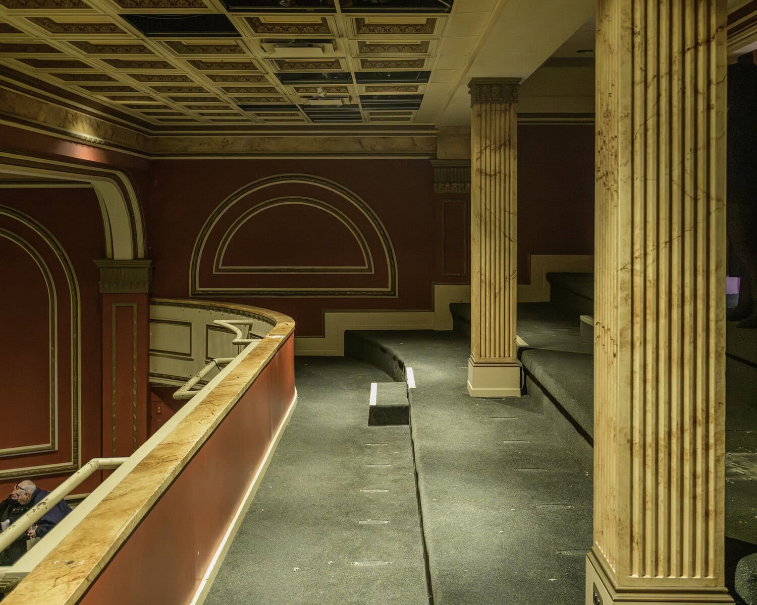 Up in the balcony of the Royal George, all of the plush, red seats have been removed from the premises, leaving an empty space where people once gathered for decades to enjoy the magic of live theatre.