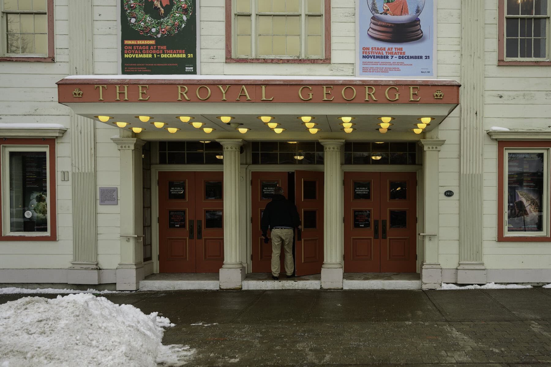 The famous façade of the Royal George Theatre facing Queen Street, which will be recreated as part of the new Royal George, set to open in fall 2028.