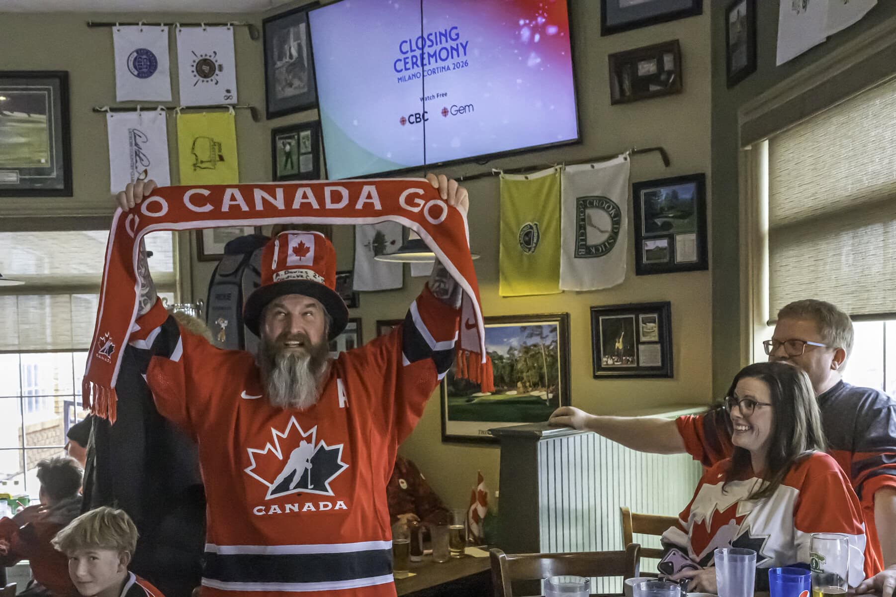 Mark Cherney's full of Canadian pride as he celebrates Canada's spot in the men's hockey final, facing off against the United States. Putting political tensions between the two nations aside, Matt Diestch said he was expecting a full house regardless. "It's a classic rivarly," he said.