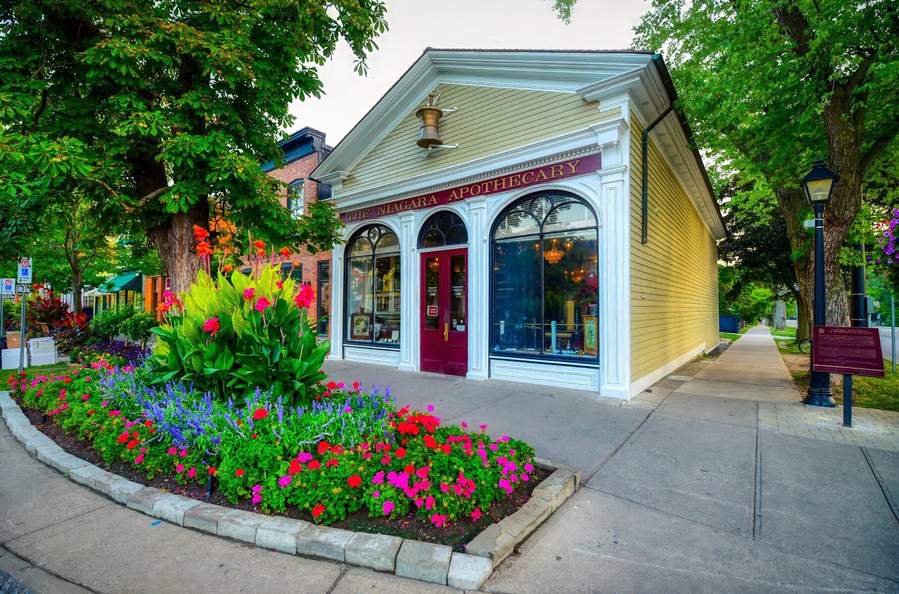 This photographs shows one of Queen Street's many charming storefronts, the Niagara Apothecary.
