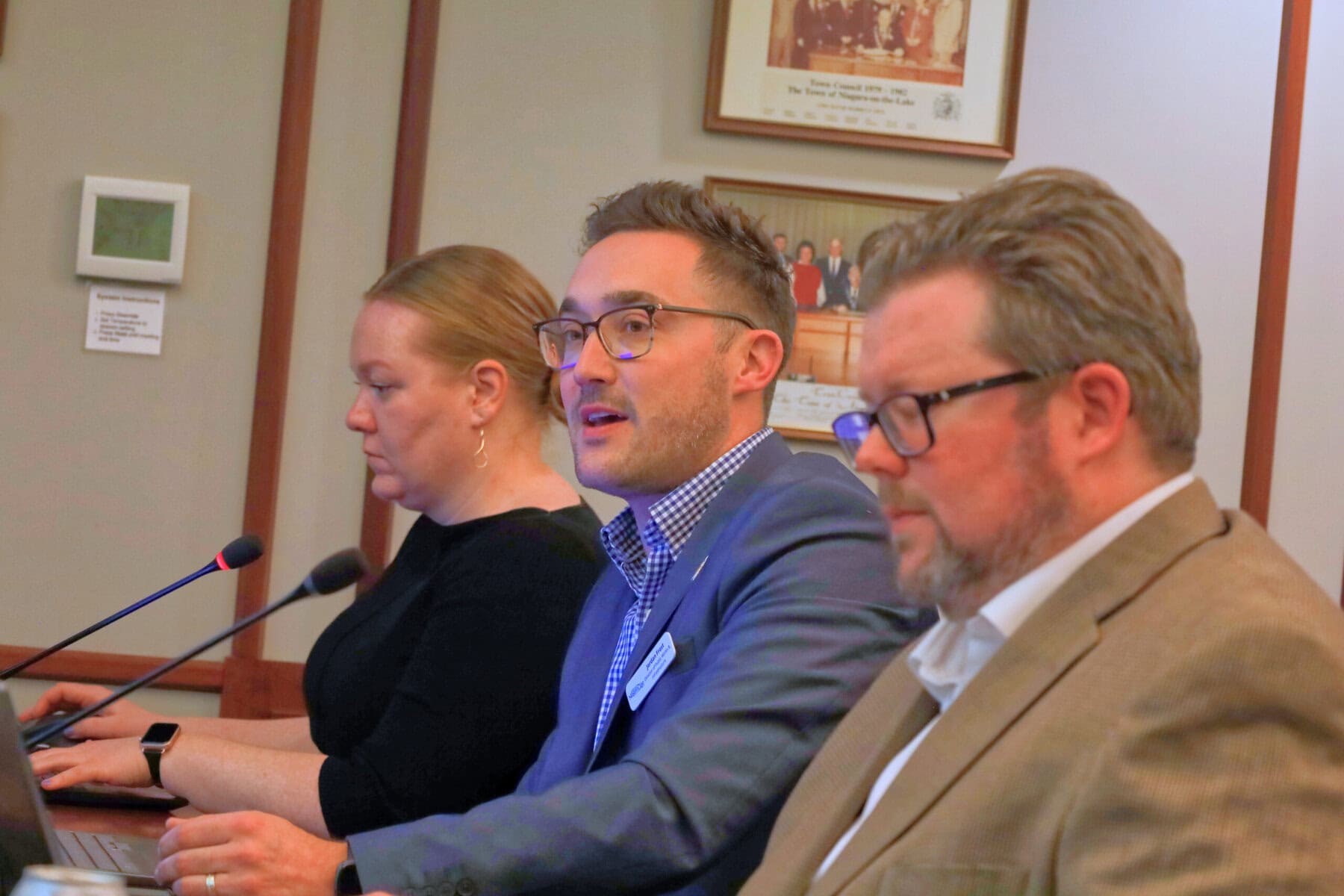 Jordan Frost, Niagara-on-the-Lake’s director of public works and infrastructure, outlines how stormwater would be managed for the proposed Tawny Ridge Estates Phase 2 development.