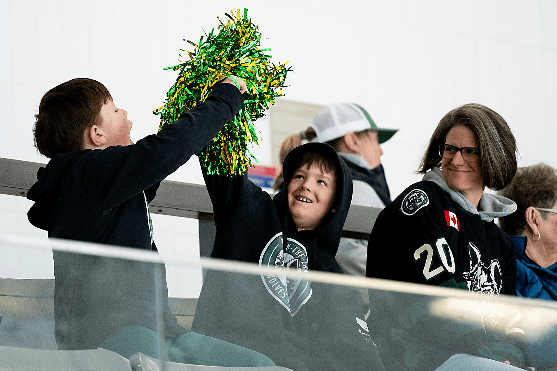 Cheering on the Wolves.