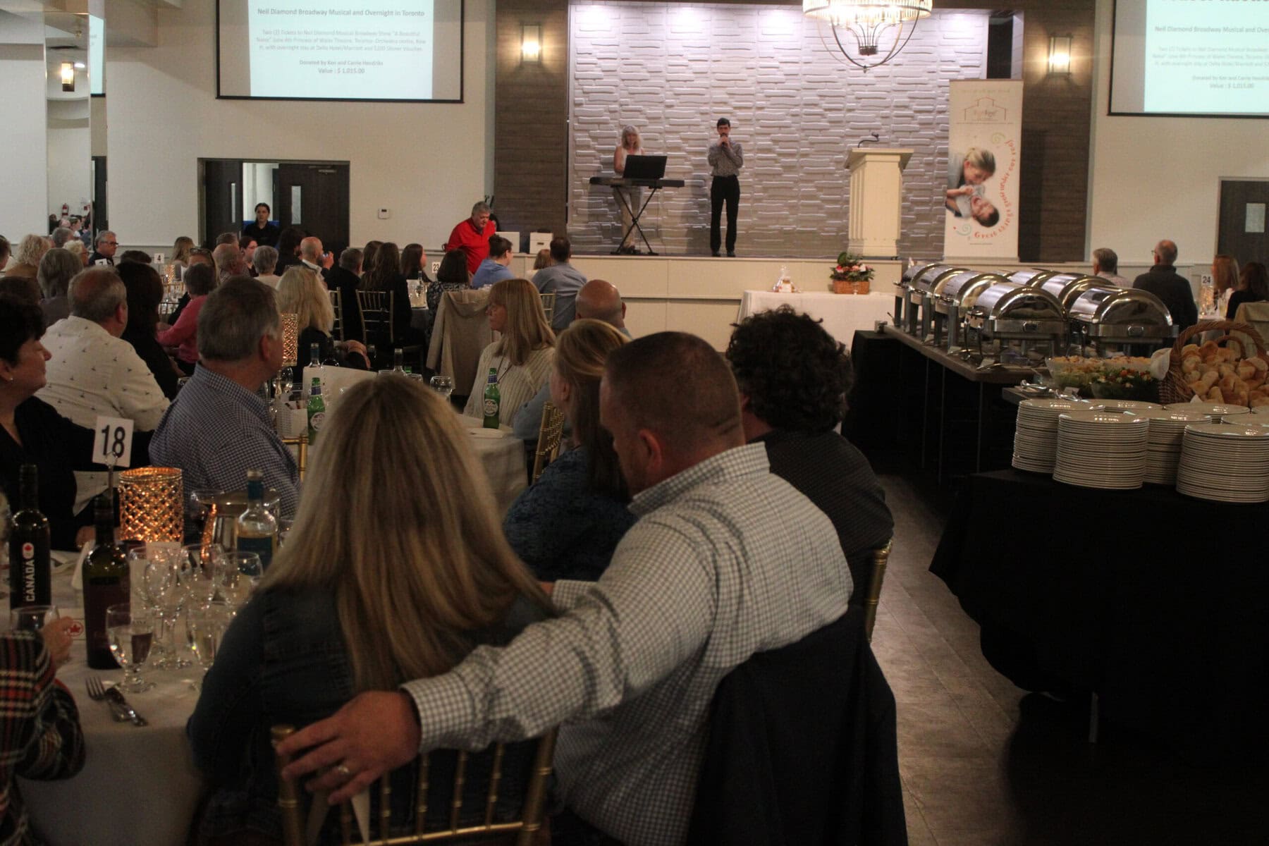 Jeremy Goode performs “My Girl” by the Temptations during Red Roof Retreat’s annual Pasta Dinner.