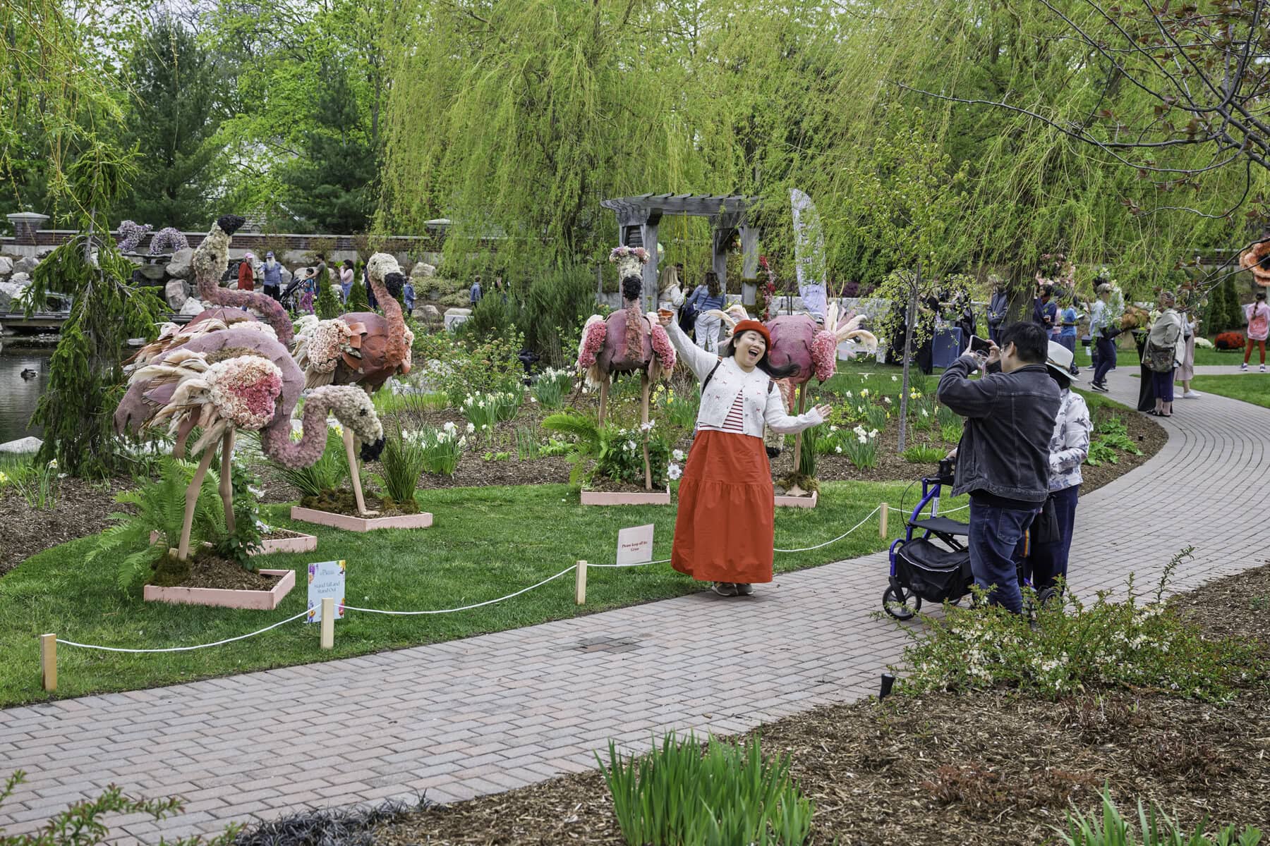 Check out the pink plumage on this quintet of flamingos — these lively creatures were set up at the Gardens at the Pillar and Post.
