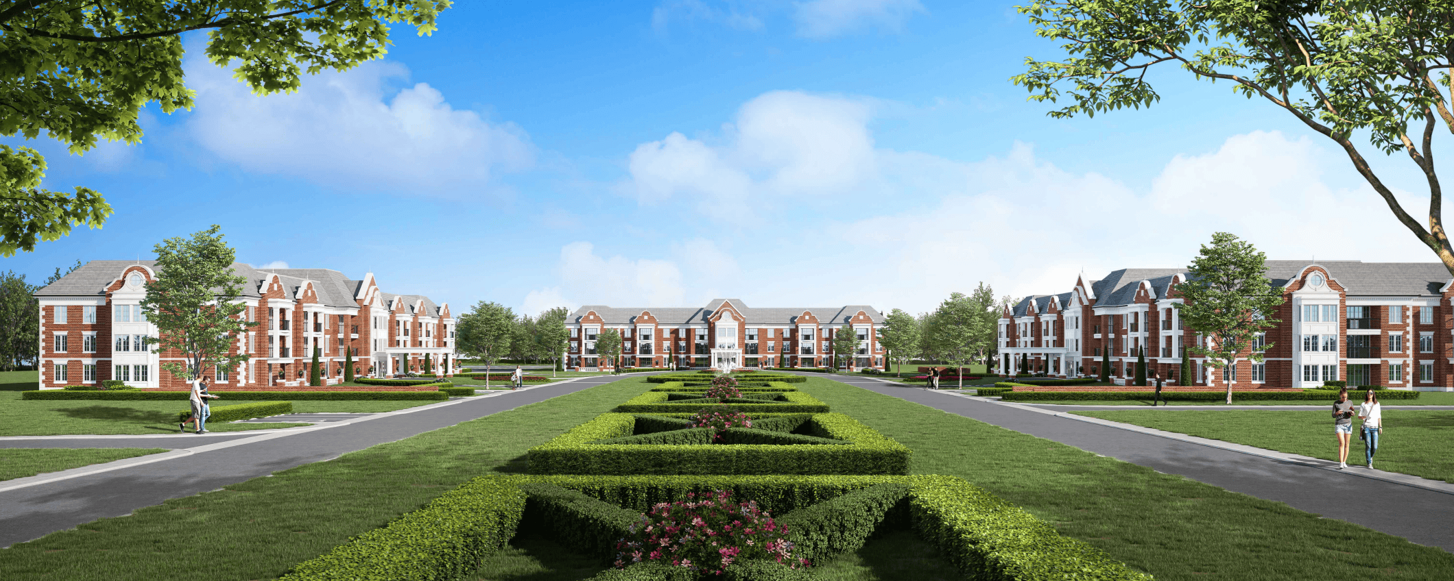 Renderings for five three-storey residential buildings with 270 living units.