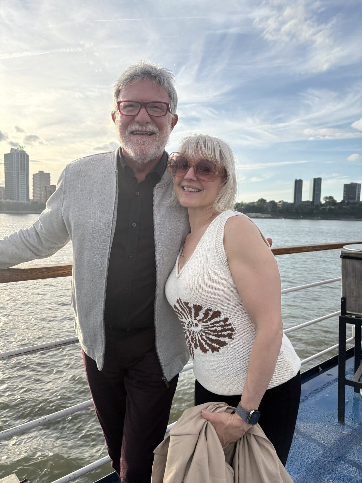 NOTLers Daryl Novak and Laura Lynn Harry enjoy a boat cruise after their choir performance at Carnegie Hall last week. 