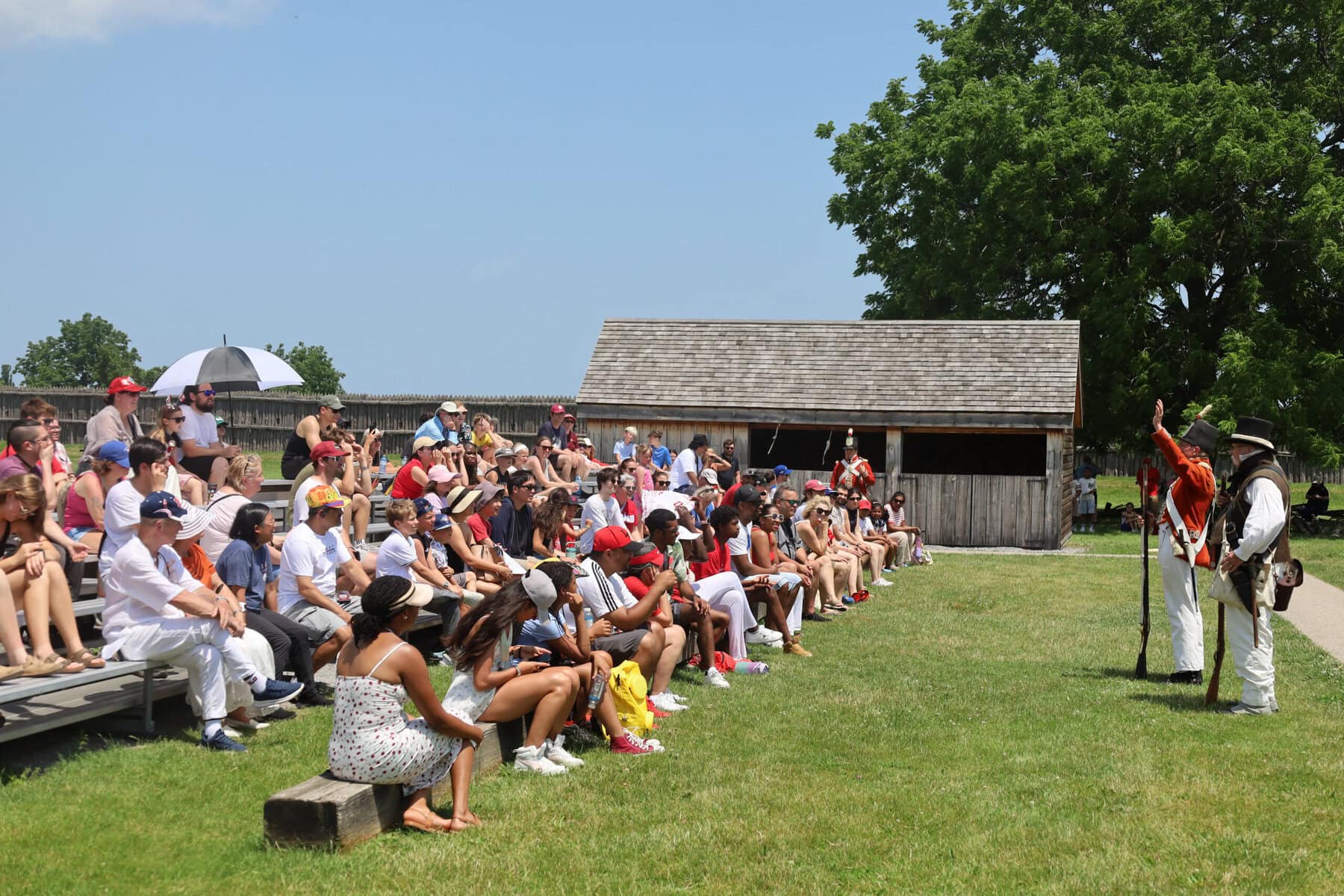 Canada Day visitors packed the stands at Fort George for a military demonstration, one of several history-focused events held at the site July 1.