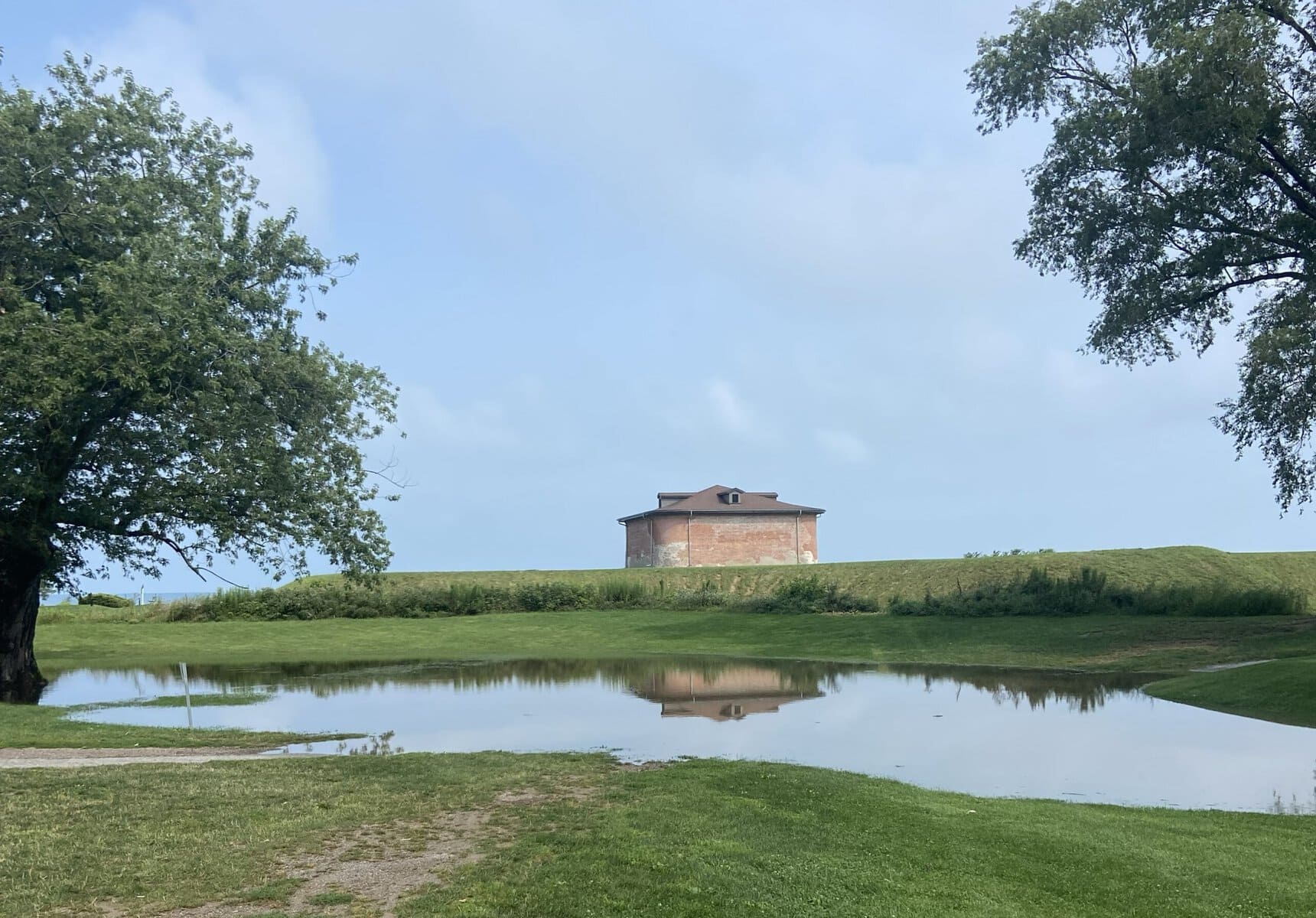Over at the Niagara-on-the-Lake Golf Club, the flooded pedestrian pathway people use to get to Fort Mississauga (located in front of the second tee).