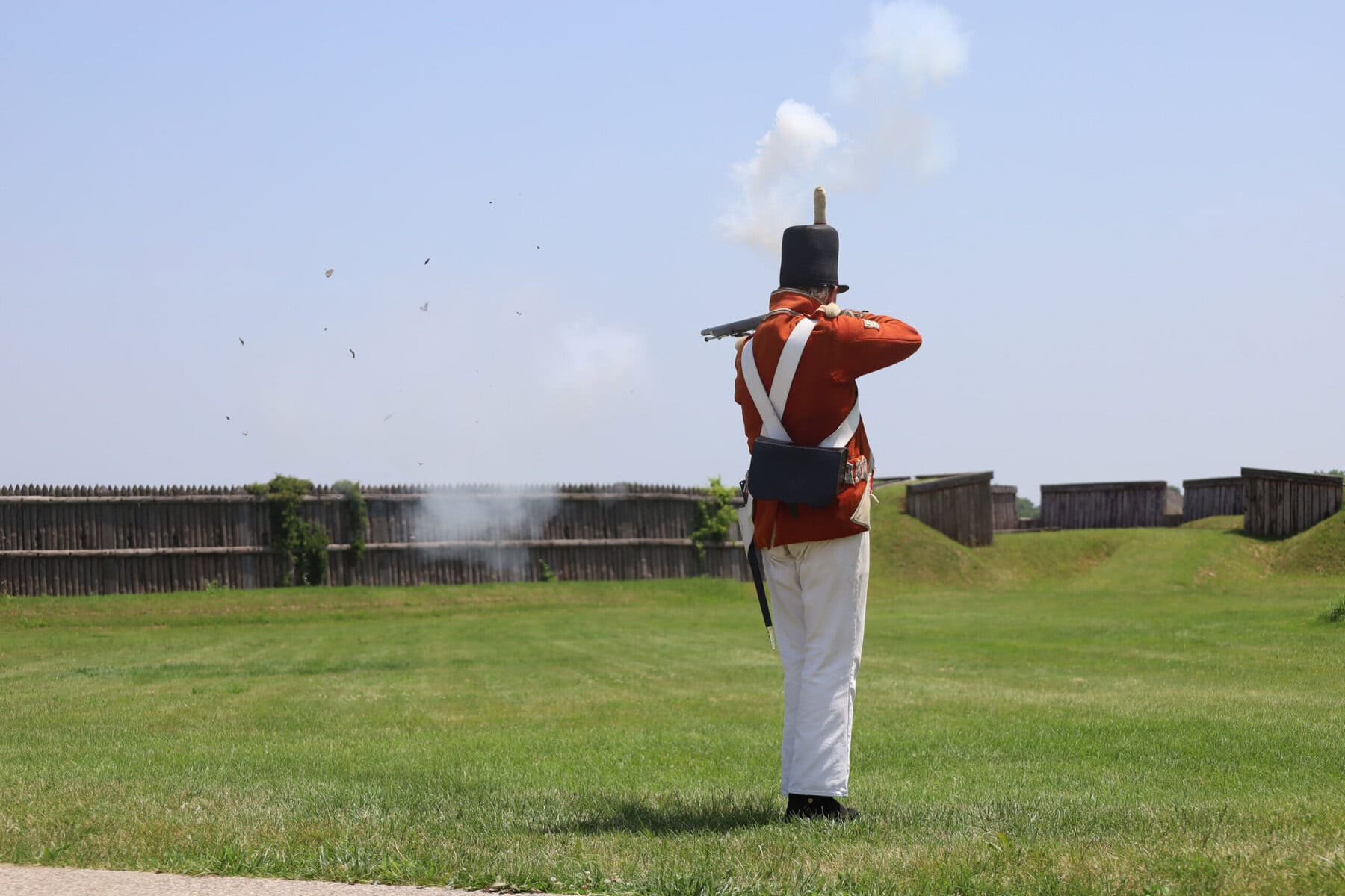 Musket smoke filled the air at Fort George as interpreters brought War of 1812 history to life for Canada Day visitors.