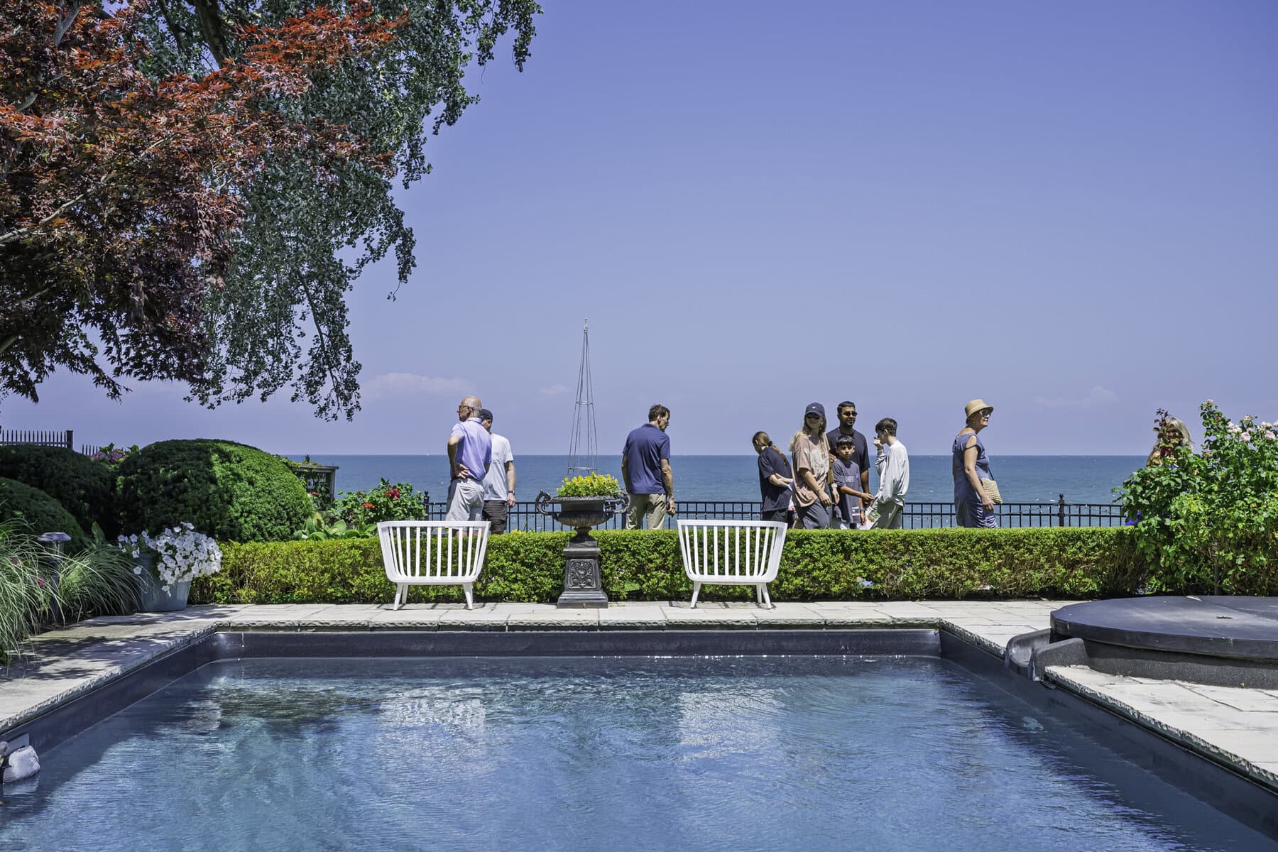 Not only does this Niagara Boulevard garden have an in-ground swimming pool, there's a scenic view of Lake Ontario to admire. Hard not to enjoy summer in a backyard like this.
